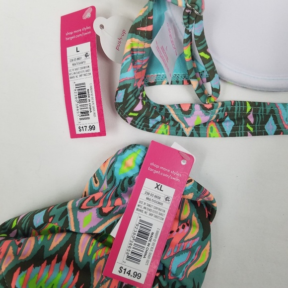 2 PC Xhilaration Bikini Push Up Top Lg Bottom XL - Picture 7 of 8